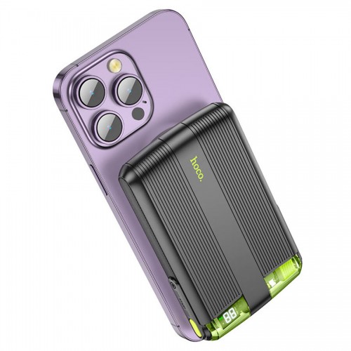 Портативный аккумулятор Hoco J127 Mecha dual PD20W With cable and Digital Display mini 10000mAh (черный) 1