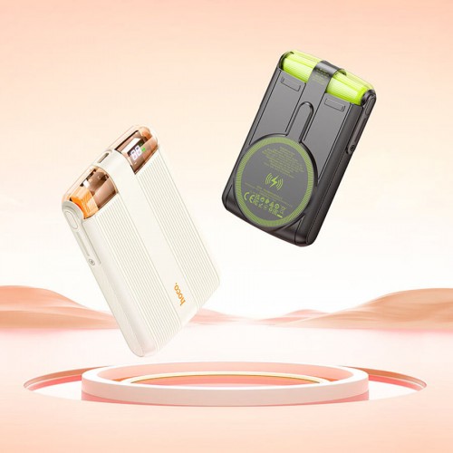 Портативный аккумулятор Hoco J127 Mecha dual PD20W With cable and Digital Display mini 10000mAh (черный) 4