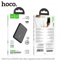 Портативный аккумулятор Hoco J140A Tony PD20W ultra-thin magnetic 5000mAh (черный)
