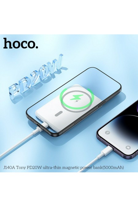 Портативный аккумулятор Hoco J140A Tony PD20W ultra-thin magnetic 5000mAh (черный) 5