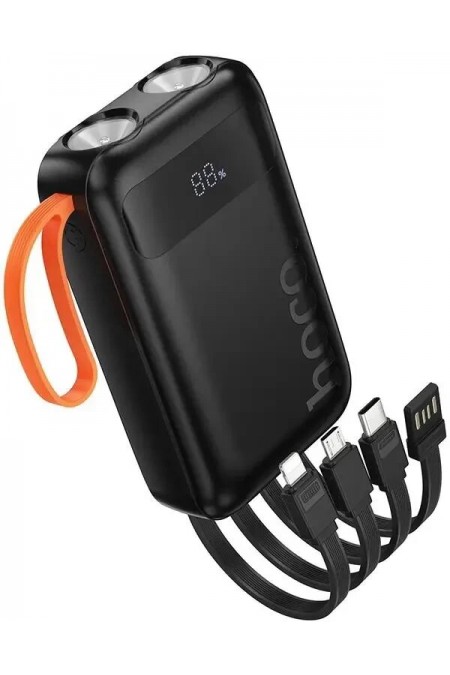 Портативный аккумулятор Hoco J151 Spirit dual lighting four-cable 10000mAh (черный) 