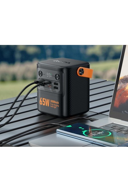 Портативный аккумулятор Hoco J152 Pro Tough PD65W+light 80000mAh (черный) 1