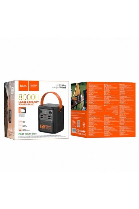 Портативный аккумулятор Hoco J152 Pro Tough PD65W+light 80000mAh (черный) 8