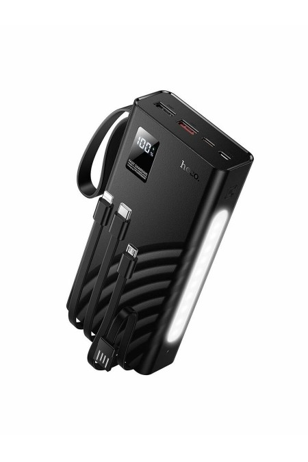 Портативный аккумулятор Hoco J155 Shine 22.5W+PD20W+light 4-cable 20000mAh (черный) 1