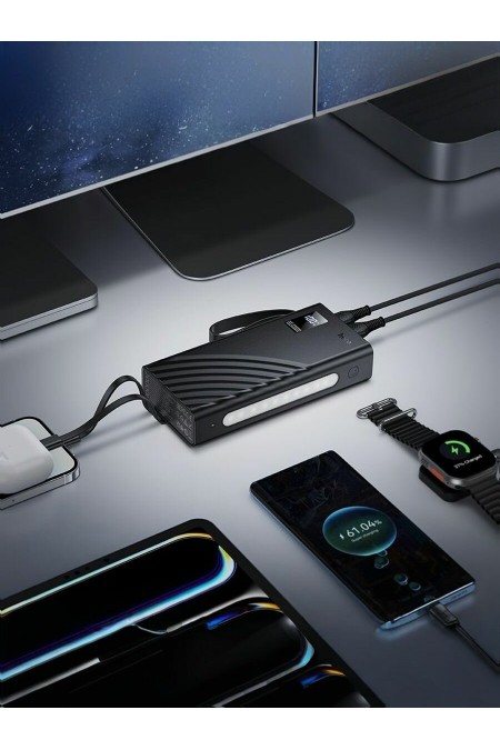 Портативный аккумулятор Hoco J155 Shine 22.5W+PD20W+light 4-cable 20000mAh (черный) 7