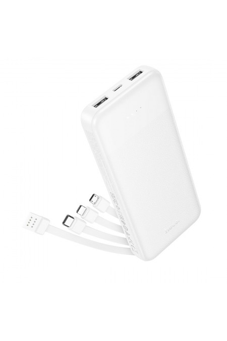 Портативный аккумулятор Hoco J163 Wonderful with 4 cables 10000mAh (белый) 