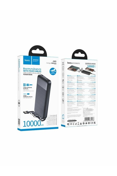 Портативный аккумулятор Hoco J163 Wonderful with 4 cables 10000mAh (черный) 4