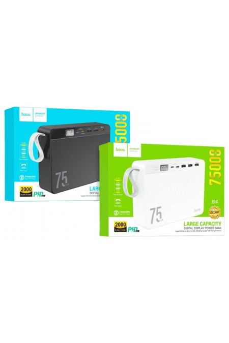 Портативный аккумулятор Hoco J94 Overlord 22.5W fully compatible power bank 75000mAh (черный) 4