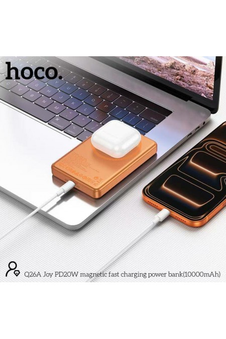 Портативный аккумулятор Hoco Q26A Joy PD20W Magnetic Fast Charging Power Bank 10000mAh (оранжевый) 1