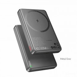 Портативный аккумулятор Hoco Q26A Joy PD20W Magnetic Fast Charging Power Bank 10000mAh (серый металлик)
