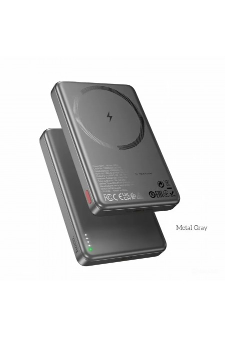 Портативный аккумулятор Hoco Q26A Joy PD20W Magnetic Fast Charging Power Bank 10000mAh (серый металлик) 