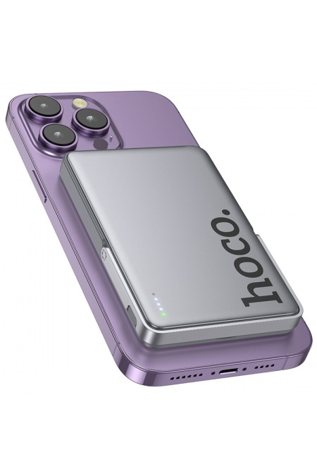Портативный аккумулятор Hoco Q36 Sunlight PD20W magnetic suction+holder 5000mAh (серый металлик) 3
