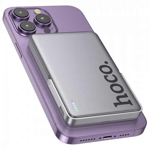 Портативный аккумулятор Hoco Q36 Sunlight PD20W magnetic suction+holder 5000mAh (серый металлик) 3