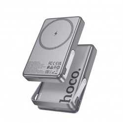 Портативный аккумулятор Hoco Q36A Sunlight PD20W magnetic suction+holder 10000mAh (серый металлик)