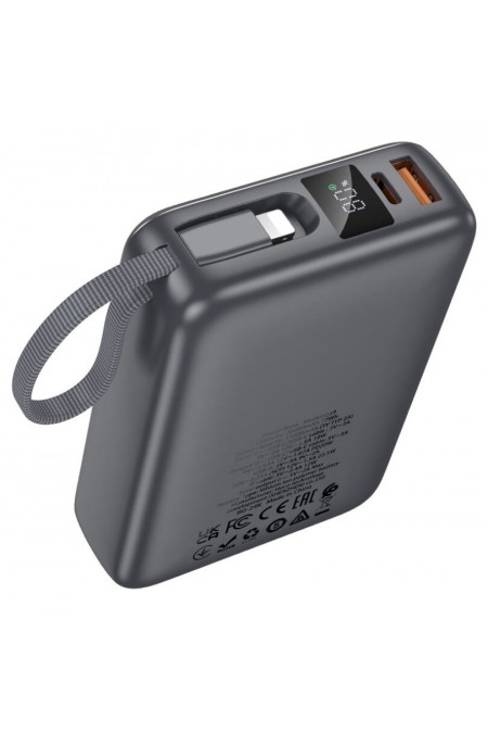 Портативный аккумулятор Hoco Q39 Eminente 22.5W+PD20WC Power bank with cable 20000mAh (металлический серый) 4