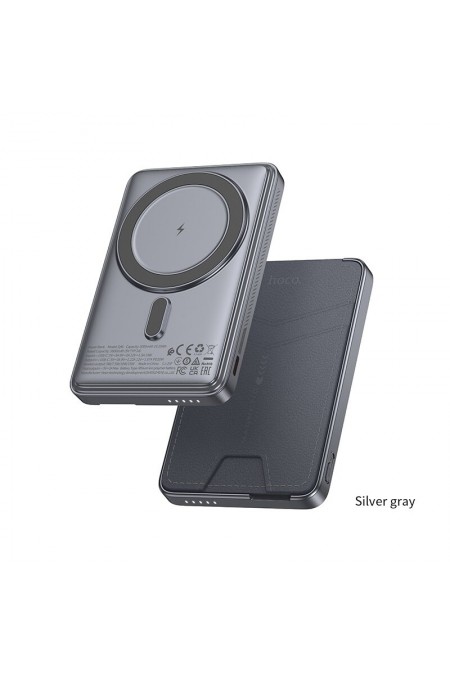 Портативный аккумулятор Hoco Q46 Title PD20W magnetic +card holder+phone holder 5000mAh (серый) 3