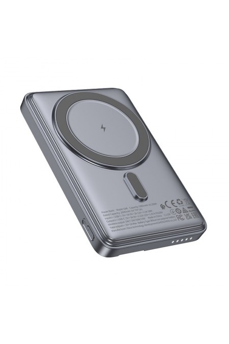 Портативный аккумулятор Hoco Q46 Title PD20W magnetic +card holder+phone holder 5000mAh (серый) 4