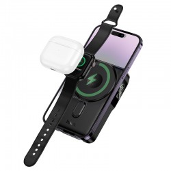 Портативный аккумулятор Hoco Q48 Core PD20W magnetic with cable+watch charger+holder 10000mAh (черный)
