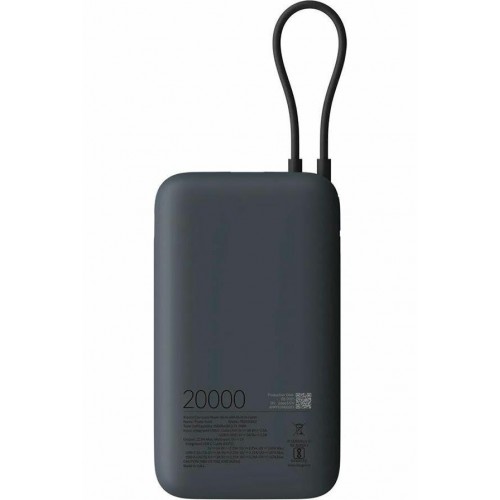 Портативный аккумулятор Xiaomi Power Bank 20000mAh (Integrated Cable) (BHR9740GL) (темно-серый) 1