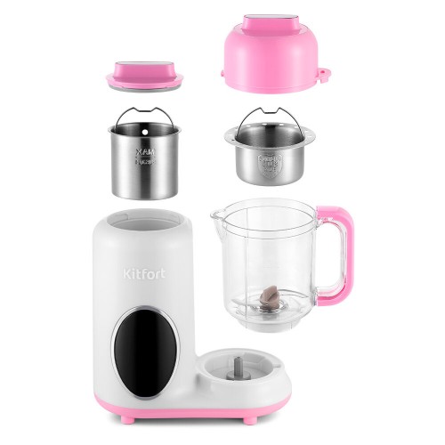 Блендер-пароварка Kitfort КТ-2326-1 (белый/розовый) 7