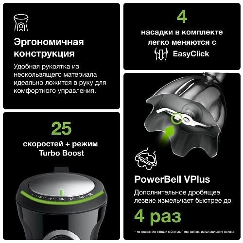 Погружной блендер Braun MQ55307MBK (черный) 3