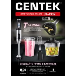 Погружной блендер CENTEK CT-1332 (черный/серебристый)