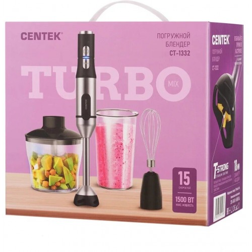Погружной блендер CENTEK CT-1332 (черный/серебристый) 2