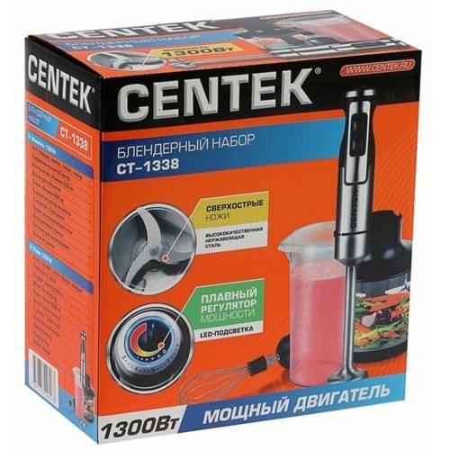 Погружной блендер CENTEK CT-1338 (черный/серебристый) 4
