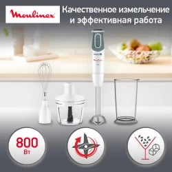 Погружной блендер Moulinex DD642132 (белый/серый)
