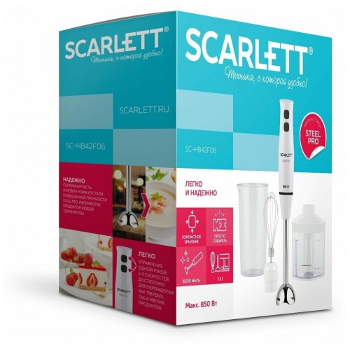 Погружной блендер Scarlett SC-HB42F06 (белый/черный) 3