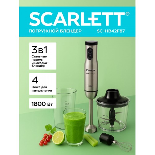 Погружной блендер Scarlett SC-HB42F87 (серебристый) 
