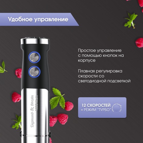 Погружной блендер Zigmund Shtain BH-350 M (черный/серебристый) 4