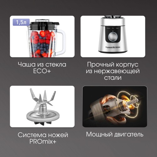 Стационарный блендер Zigmund Shtain BS 447 D (серебристый) 4