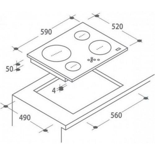 Электрическая варочная панель Candy CH64FC (черный) 8