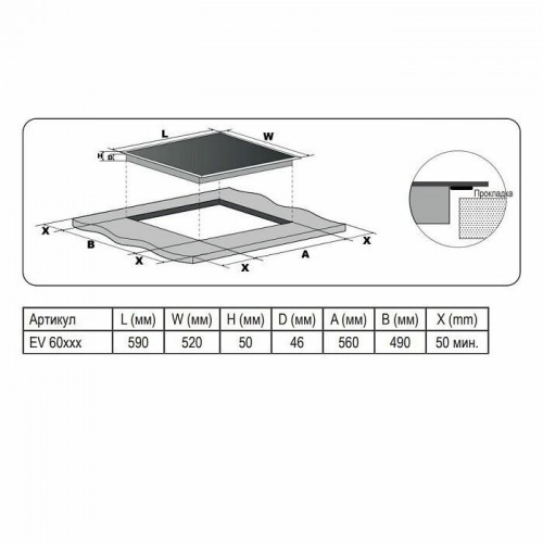 Электрическая варочная панель Evelux EI 6040 (черный) 1