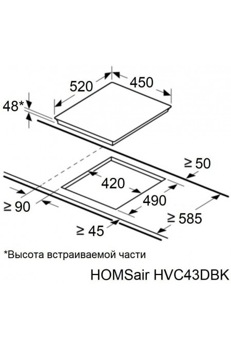 Электрическая варочная панель HOMSair HVC43DBK (черный) 7