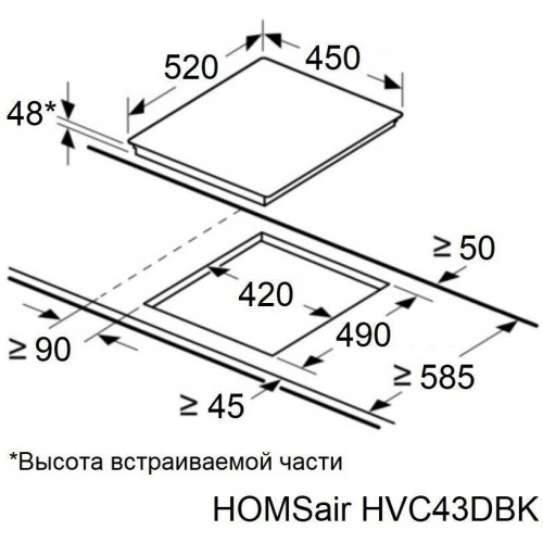 Электрическая варочная панель HOMSair HVC43DBK (черный) 7