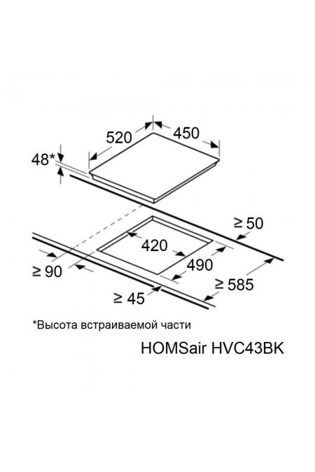 Электрическая варочная панель HOMSair HVС43BK (черный) 9