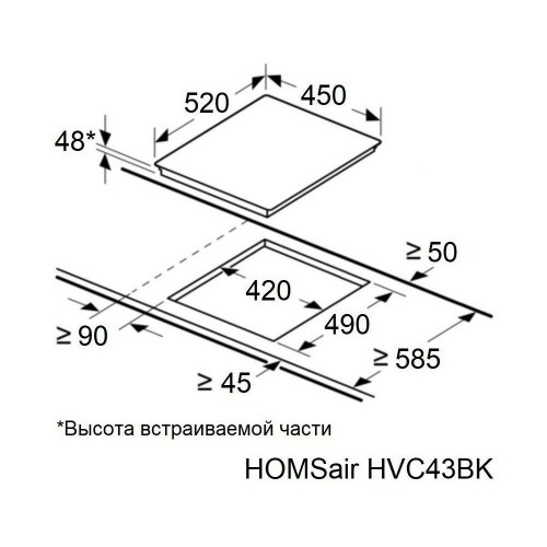 Электрическая варочная панель HOMSair HVС43BK (черный) 9