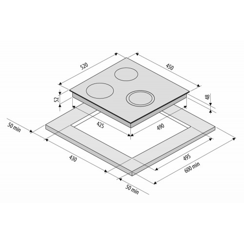 Электрическая варочная панель Krona LAUREL 45 BL (черный) 9