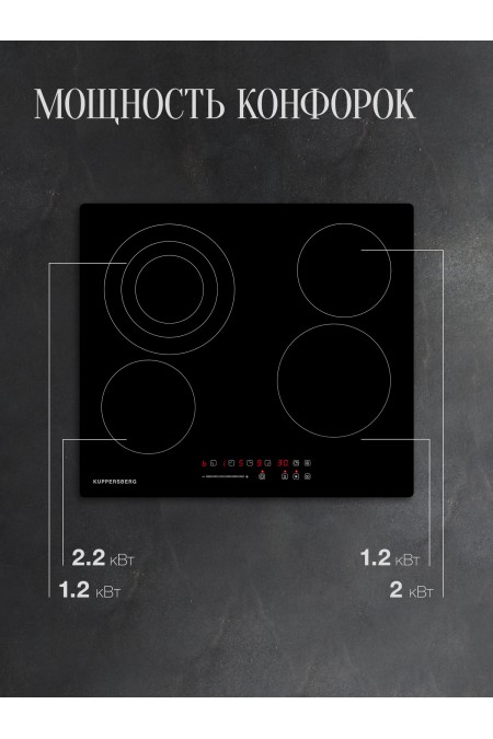 Электрическая варочная панель Kuppersberg ECS 630 (черный) 2