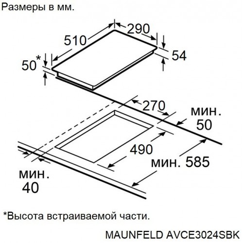 Электрическая варочная панель Maunfeld AVCE3024SBK (черный) 1