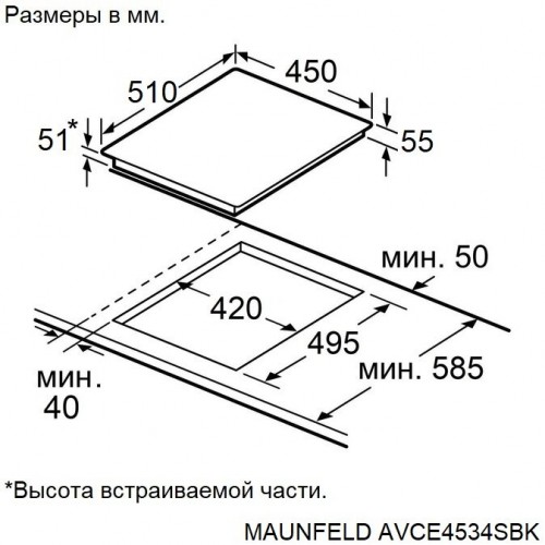 Электрическая варочная панель Maunfeld AVCE4534SBK (черный) 1