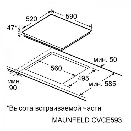 Электрическая варочная панель Maunfeld CVCE593STBK LUX (черный) 8
