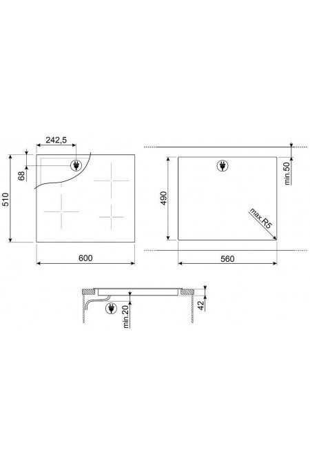 Электрическая варочная панель Smeg SE263TD1 (черный) 3