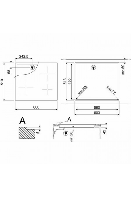 Электрическая варочная панель Smeg SE263TD1 (черный) 4