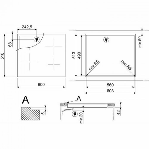 Электрическая варочная панель Smeg SE263TD1 (черный) 4