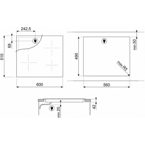 Электрическая варочная панель Smeg SE264TD1 (черный) 2