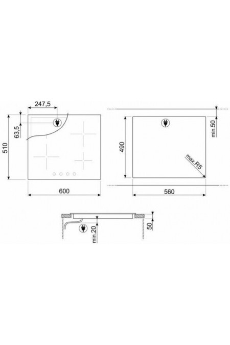 Электрическая варочная панель SMEG SE364ETBM (черный) 4