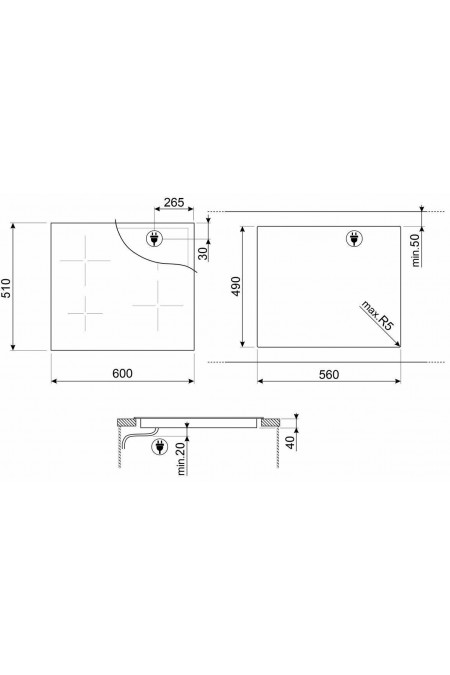 Электрическая варочная панель Smeg SE464TB (черный) 1